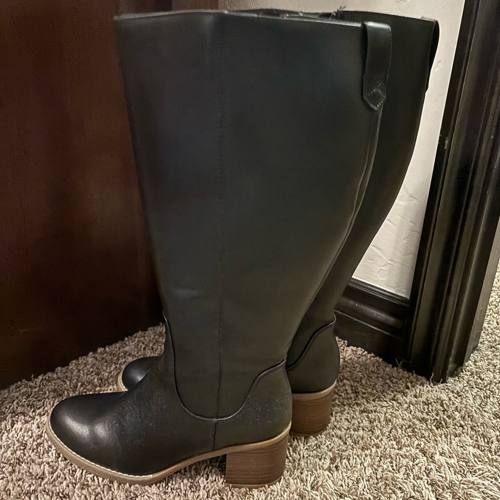 TARGET Black Heeled Wide Calf Knee High Boots Size 8